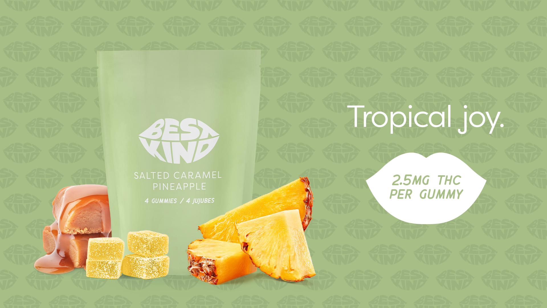 Salted Caramel Pineapple Gummies - 4 x 2.5mg